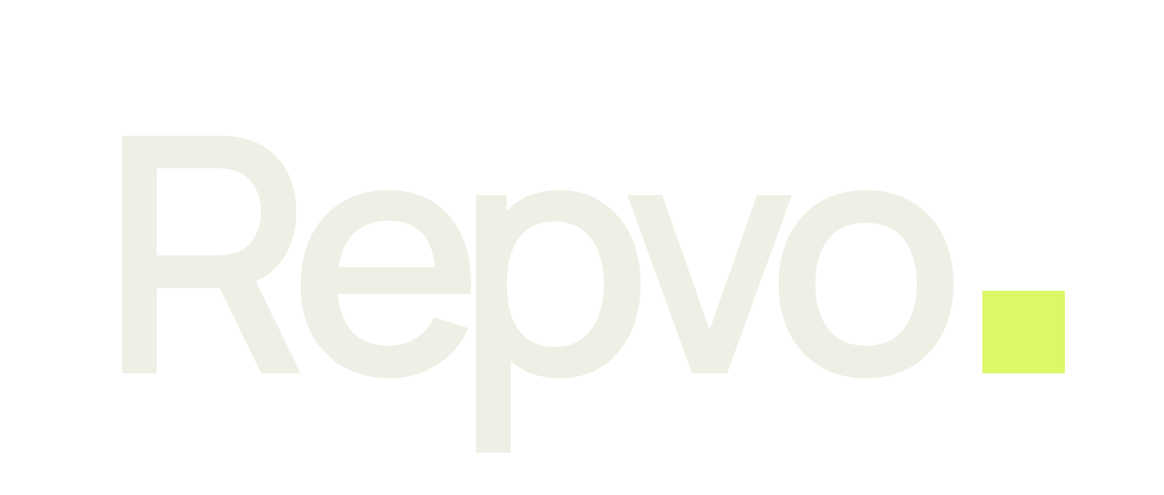 Repvo wordmark in bone white